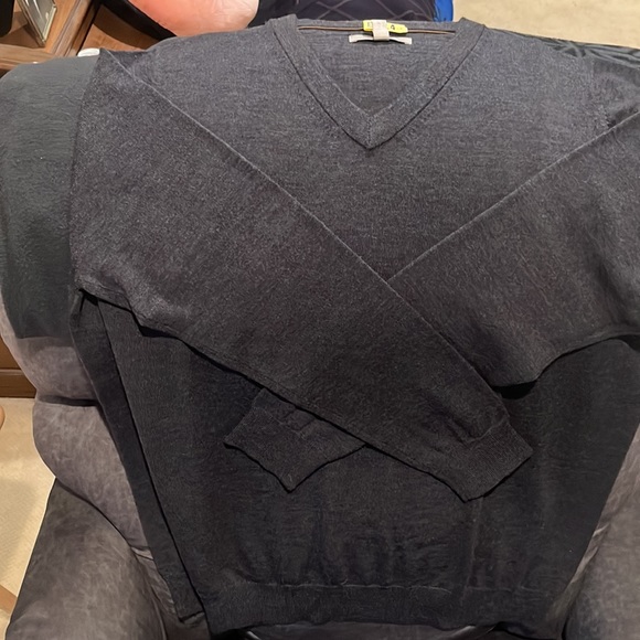 XXL Nordstrom V-neck Grey Xtra Fine Merino wool sweater - Picture 2 of 5